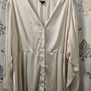Torrid Cream Button-Up Blouse